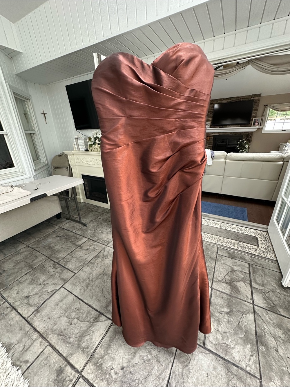 Vintage Jordan Fashions Couture Collection Brown Formal Gown Dress Size